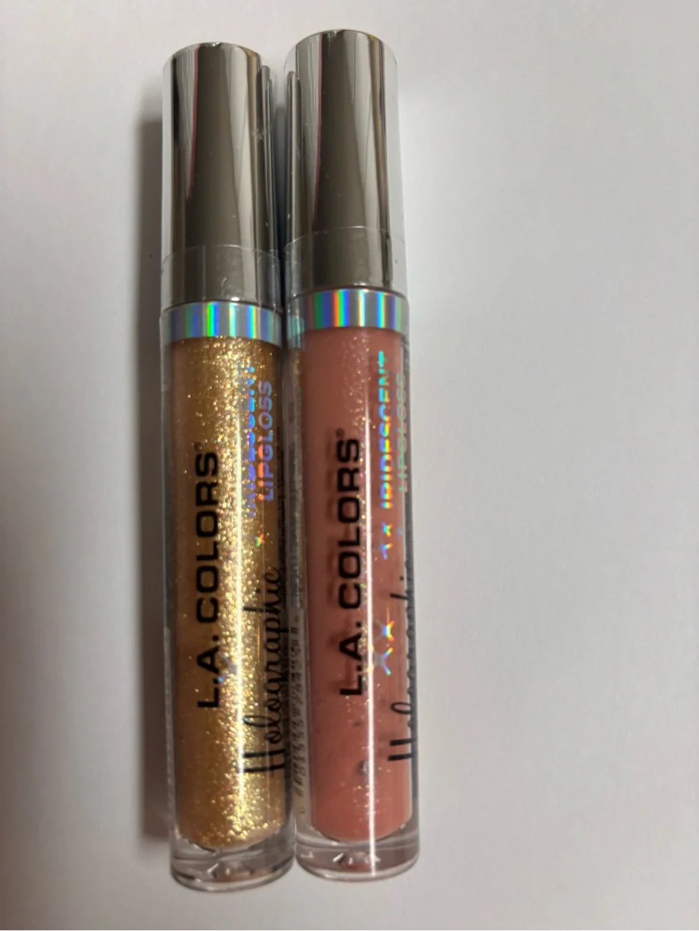 L.A. COLORS Iridescent Lip Gloss Duo - Gold & Peachy Nude